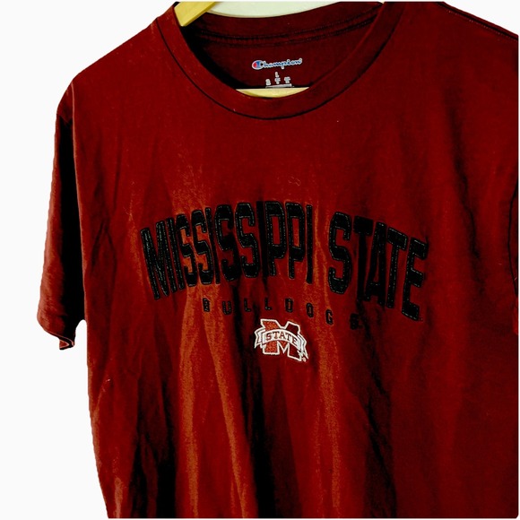Champion Mississippi State Bulldogs Short Sleeve T Shirt Mens Size Large Maroon - Picture 4 of 6